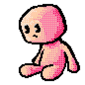 A funny lil flesh guy. Sitting.